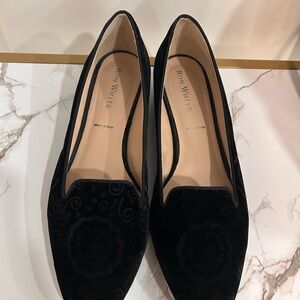 Ron White Black Velvet Slip-On Loafers
